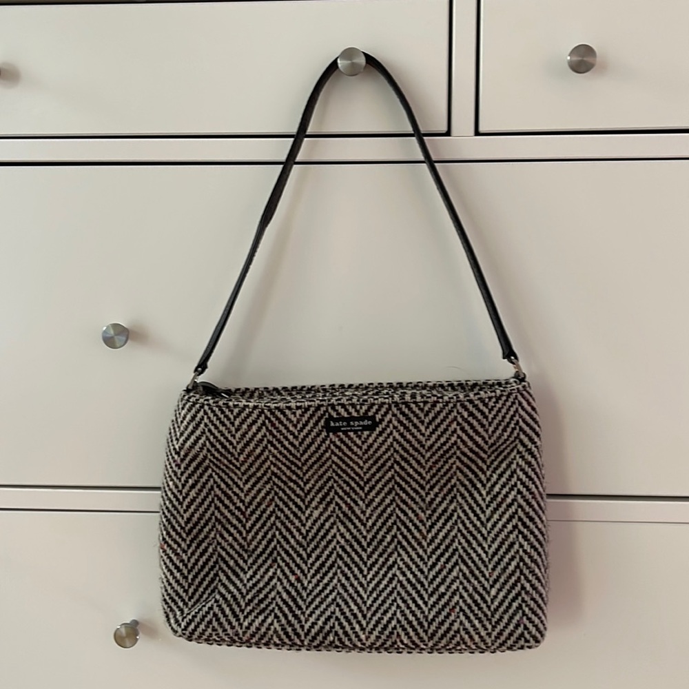 Kate Spade wool tweed shoulder bag